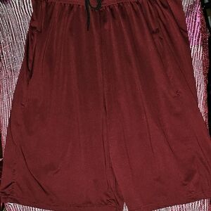 GUC Youth Real Essentials Burgundy Shorts With Inner Drawstring And Pockets